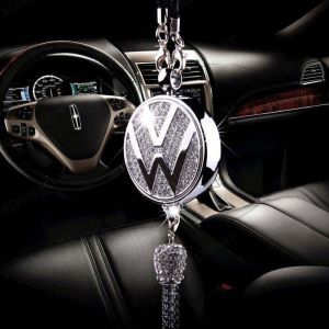 Sparkling Car Pendant with Rhinestone Car Emblem for Car Interior Decoration