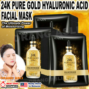 [MALAYSIA STOCK] 24K Pure Gold Hydra Mask Hyaluronic Acid Facial Mask Venzen Moisturizer Nourishing Hydrating Skin Care Product Health Woman Beauty Treatment Cleansing Natural Essence Rejuvenation Gentle Muka Niacinamide Moisturizing Bioaqua Anti-Aging