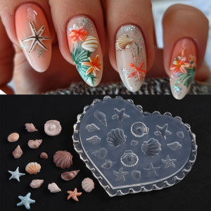 YAFEN Nail Art Soft Silicone Mold Shell Conch Molds 3D Silicone Carved Ocean Style DIY Nail Design Template Nail Accessories For Salon