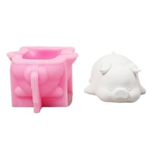 3D Piggy Figurine Silicone Molds for Epoxy Resin Soap Making Cement Gypsum Silicone Molds for Handmade Craft