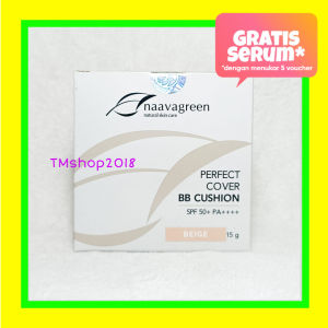 Naavagreen Shade BEIGE Perfect Cover BB Cushion SPF 50+ PA++++ 15 gram by dr Fredi Setyawan Original Skincare Makeup