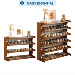 【DAILY ESSENTIAL】 Minimalist Bamboo Shoe Rack / Shoe Cabinet / Wooden Shoe Rack / Shoe Storage/Shoe Shelf 3/4/5/6 Tier
