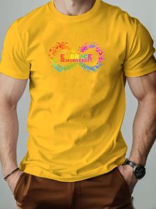 Male T-Shirt 100%Cotton Colorful Butterfly Infinity Symbol Print Tee 2025 Summer Streetwear Casual Breathable Crewneck Daily Top