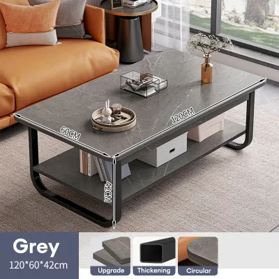 Meja Kopi Living Room Table Marble Patterned Table Modern Coffee Table Bold Thick Simple Luxurious Balcony Tea Table Meja Teh 桌子 咖啡桌 茶几桌