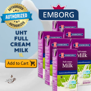 EMBORG Full Cream Milk 1L (x6) – Rich Creamy European Dairy Milk for Daily Drinking Coffee & Cooking