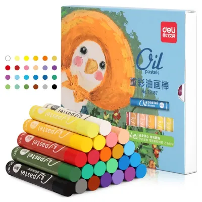 Deli 12/24/48Colors Oil Pastels Heavy Color Art Painting Supplies 72086