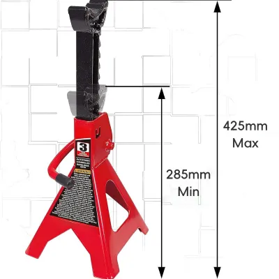 Heavy Duty 3-Ton Capacity Universal Car Jack Stand with Adjustable Ratchet Bar and Ductile Iron Construction