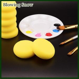 Blowing 10pcs Childrens Painting Round Synthetic Watercolor Artist Sponges For Painting Crafts Pottery Yellow Round Cake Sponge