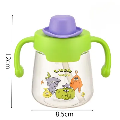 MeowMart Sippy Cup Straw Baby Training Cup Spill Proof Dual Handle Tahan Bocor Portable Water Bottle Food Grade