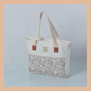 Carravelle Store tote bag kanvas / tas wanita totebag risleting bisa untuk tas belanja kuliah dan seminar landscape bisa custom sablon