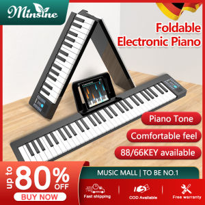MINSINE Portable Digital Piano Keyboard 88/66 Keys Bluetooth 28 Rhythms Built-in Speaker Foldable with Sustain Pedal & Bag