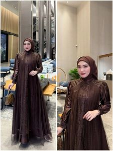 COD Leya Dress Velvet Apk Brokat Tille Dress Kondangan Dress Dewasa Terbaru 2026 Dress Lebaran Viral
