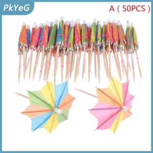 PkYeG 50 cái que dù Cocktail que tăm trang trí đồ uống tráng miệng trái cây