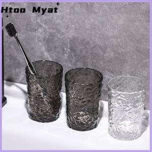 tantuoye ถ้วยใส่น้ำยาบ้วนปากแปรงสีฟันพลาสติกพร้อมที่จับแก้วน้ำในบ้านห้องน้ำแบบพกพาที่วางแปรงสีฟันโปร่งใส