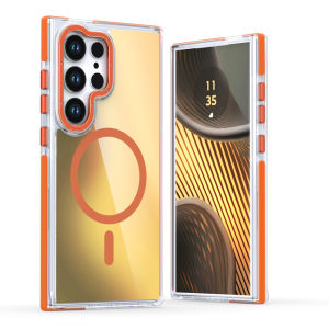 Laser Metal Lens for Magsafe Phone Case for Samsung S26 Ultra S24 S22 S25 S23 Plus S21 FE Shockproof Protect Discolour Cover