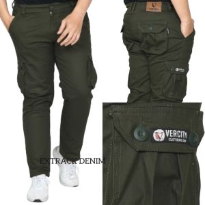 VERCITY - Celana Cargo Panjang Jumbo Pria Streatch Melar Ukuran 36 - 50 / Celana Kargo Dewasa Bigsize Pendaki Gunung Nyaman Dipakai