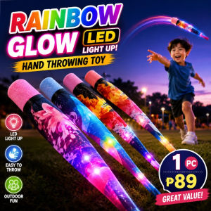LED Light Up Throwing Toy Rainbow Glow Flying Game Outdoor Sports Toy Kids Parent Child Play