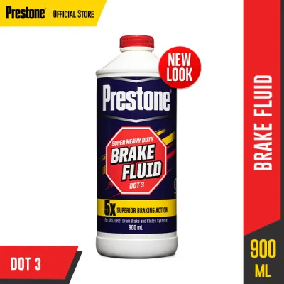 PRESTONE Super Heavy Duty Brake Fluid DOT3 900mL for CAR & MOTORCYCLE. High boiling point w/ 5X superior braking action