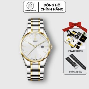 Đồng Hồ Nam Chính Hãng DRACO D24-DC010 Kính Sapphire Chống Trầy Chống Nước Dây Kim Loại Fullbox - Vàng