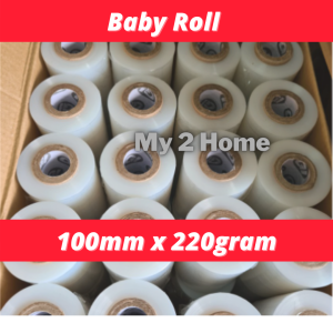 [30pcs/60pcs] 100mm Clear Baby Roll Mini Stretch Film/Wrapping Film/Wrap (100mm x 220gm)