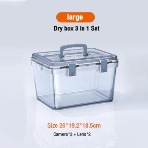 LETIGO Clear Camera Dry Box with Handle Dustproof Sealing Drying Storage Box Portable Waterproof Camera Protective Case