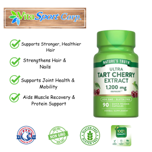 Nature’s Truth Ultra Tart Cherry Supplement 1200mg – 90 Capsules – Supports Joints Mobility & Restful Sleep