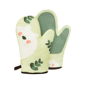 ถุงมือสำหรับใช้ในครัว ถุงมือผ้ากันความร้อน ถุงมือ ถุงมือกันความร้อน ที่จับของร้อน ถุงมือสำหรับเตาไมโครเวฟ ถุงมือจับถาดทำขนม มี 2 สี