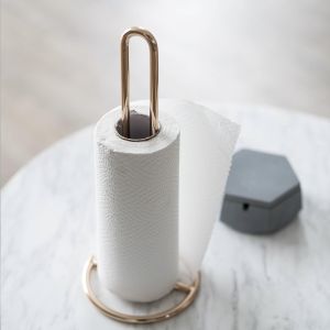 JustLiving Roll Tissue Holder J&L No Punching Vertical Roll Pole Paper Towel Holder Hanger Rack for Bathroom Toilet Kitchen Home Tool