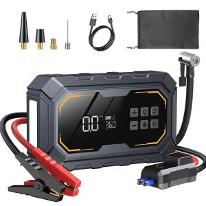 Vyvylabs Car Jump Starter with Air Compressor 150PSI Tire Inflator 4In 1 Emergency Battery Starter LED Flashlight 12V