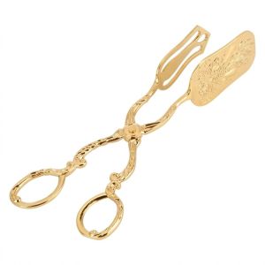 MILDPETAL Gold Silver Vintage Food Clip Zinc Alloy Hygienic Cake Tongs Appetizer Tong Food Grade Food Tongs Buffet Party