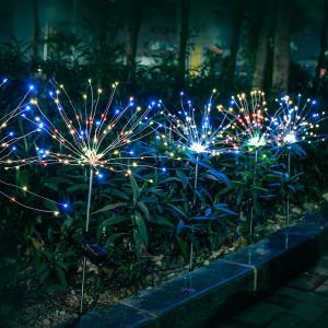Solar LED Garden Lights Outdoor Solar Light Dandelion Fireworks Ornaments Lawn Decor Lamp for Garden Landscape Lighting