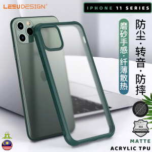 LEEU iPhone 11 Pro Max/ iPhone 11 Pro / iPhone 11 Matte Acrylic TPU Shockproof Bumper Phone Case Cover Casing