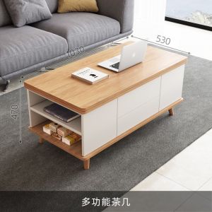 Coffee Table Folding Retractable Lifting Coffee Table Nordic Living Room Multifunctional Dining Table