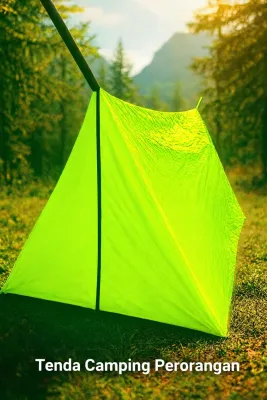Tenda Camping Perorangan Bahan Waterproof Tahan Hujan Dengan Resleting Aman
