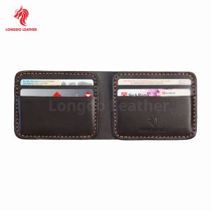 Ví da nam nhỏ gọn da bò thật - Bảo hành 5 năm - Thương hiệu Longdo Leather - B03