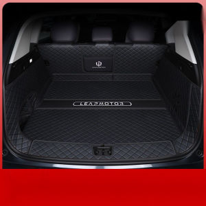 Leapmotor C10 พรมพรมหนังไฮโซเข้ารูป6D7D ถาดหลังรถ แผ่นรองกระโปรงหลังรถ ของแต่ง กุญแจของแต่ง Trunk Mats ป้องกันไม่ให้ตัวรถสกปรกสี ดํา/เทา ของแต่ง accessories