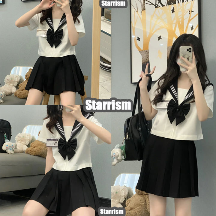 👗Starrism👗 เครื่องแบบเจเค ต้นฉบับแท้ หญิง ชุดนักเรียนญี่ปุ่น สูทดำ  กระโปรงพลีทแบบสั้น