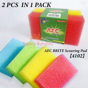 『2 PCS』AEC Brite Scouring Pad 4102 |Super Scrub Heavy Duty Dishwashing Sponge Kitchen Cleaning | Span Cuci Pinggan Dapur