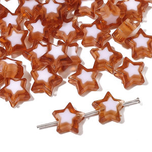 30Pcs 10mm Fancy Colorful Acrylic Star Beads Pentagram Charms Beads for Jewelry Making DIY Earring Bracelet Necklace Accessories