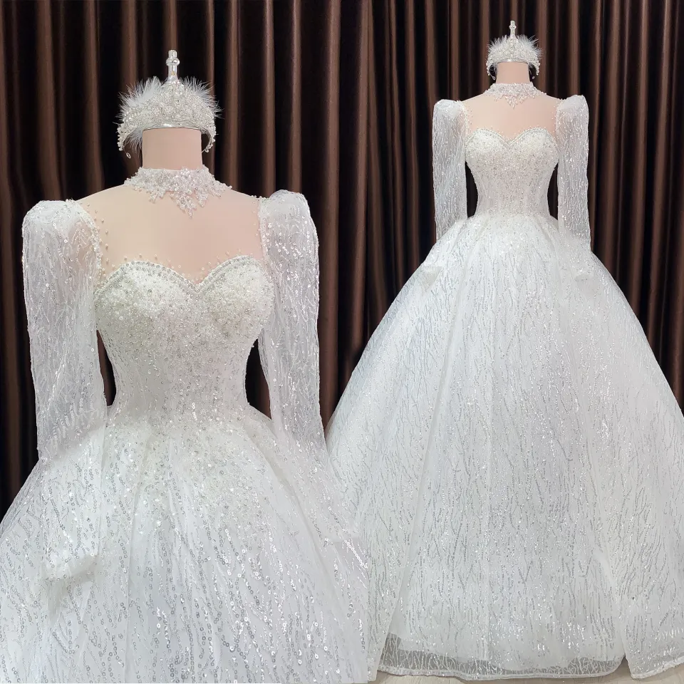 69 mẫu váy cưới trễ vai satin sang trọng cho cô dâu