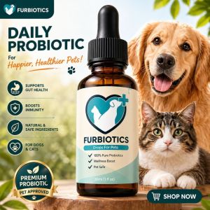 Furbiotics Digestive Drops for Pets – Support Gut Flora Improve Digestion for Dogs & Cats