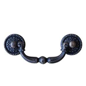 Tarikan Laci Meja Kuningan Antik Motif Arsip Ukir 9 cm