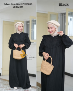 Aleva Dress VG bahan polo linen premium  fit to XL gamis terbaru 2023 kekinian gamis remaja muslimah baju muslim kekinian viral dress maxi muslm murah pakaian wanita model baru simple baju lebaran long dress dewasa hitam wanita hijab COD-KL