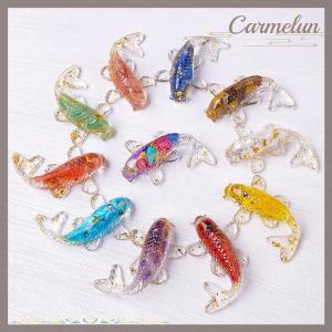 [Carmelun] หินคริสตัลกรวดนำโชครูปปั้นปลา KOI เรซิ่นขนาดเล็กควอตซ์แฟนซีรูปปั้นปลาคาร์พตกแต่งบ้านของขวัญประดับโต๊ะ