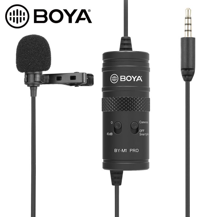 BOYA BYM1 Pro Universal Lavalier Microphone Clip On Mic for Smartphone