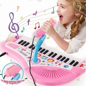YOUSHI TOP with Microphone 37 Key Piano Musical Toy Plastic Simulation 37 Key Electronic Keyboard Educational Toy Multifunctional Kids Electronic Piano Birthday Christmas Holiday