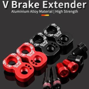 SERAPHYXO อะลูมิเนียมอัลลอยด์ ที่นั่งเสริมชิ้นส่วนจักรยาน โหลดรถครึ่งหนึ่ง 8-รูปร่าง ตัวขยายเบรคตัววี อุปกรณ์เสริมจักรยาน สีดำ/ สีแดง อะแดปเตอร์แปลงไฟเบรค V คาลิปเปอร์เบรค V