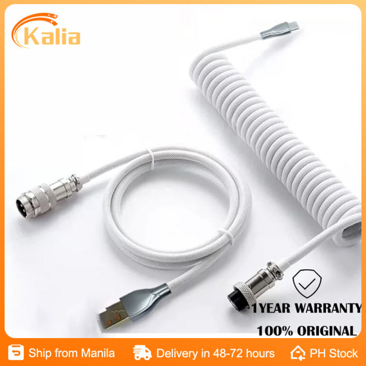 Spring Keyboard Connector New Coiling Mechanical Keyboard Aviation Connector Type-C USB Keyboard ...