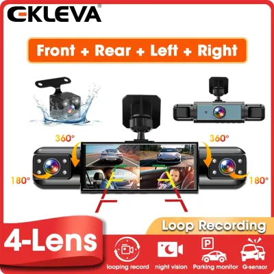 Ekleva Dash Cam 4 ống kính ghi âm camera ô tô đầu ghi video tự động DVR 24h màn hình đỗ xe nhìn trong đêm