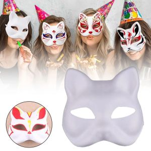 MIRACLE HOME STORE Handmade DIY Hand-Painted  Paintable White Half Face  Craft Creative Blank  Halloween